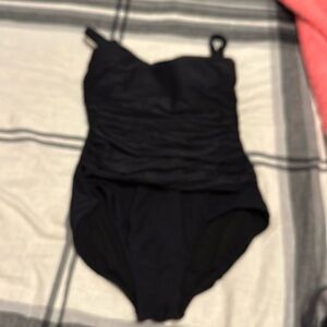 Black one piece slimming swimsuit